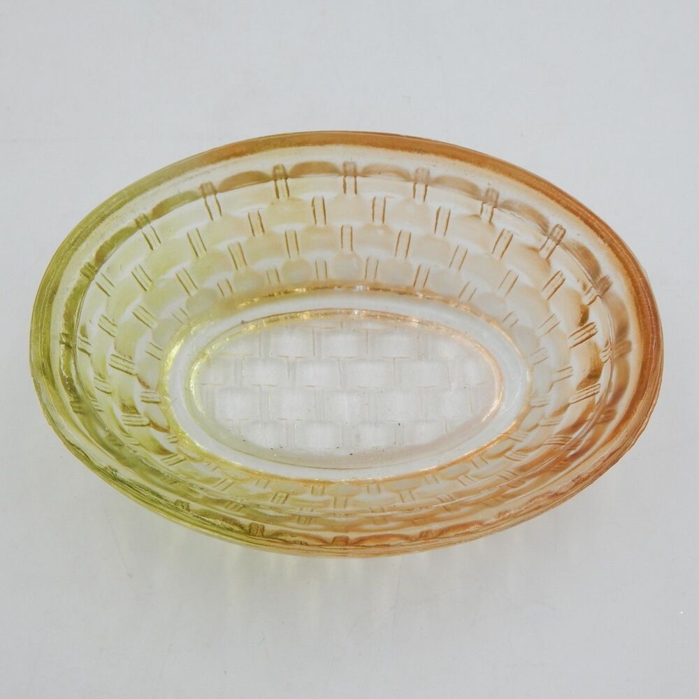 Glass Hen On Nest Ombre Amber Yellow Covered Candy Dish 6 Inch Vintage - Picture 8 of 10